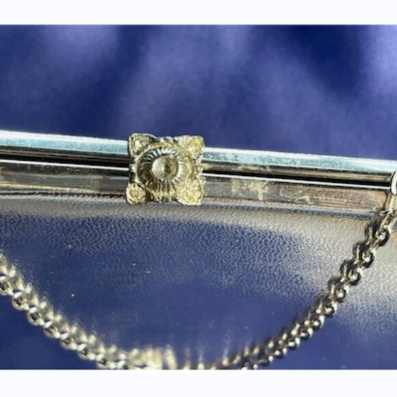 Vintage 1950s Silver Rhinestone Clutch Purse Evening Bag Retro Glam - Picture 3 of 6